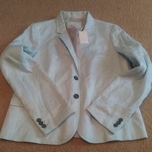 J.Crew Factory aqua linen blazer